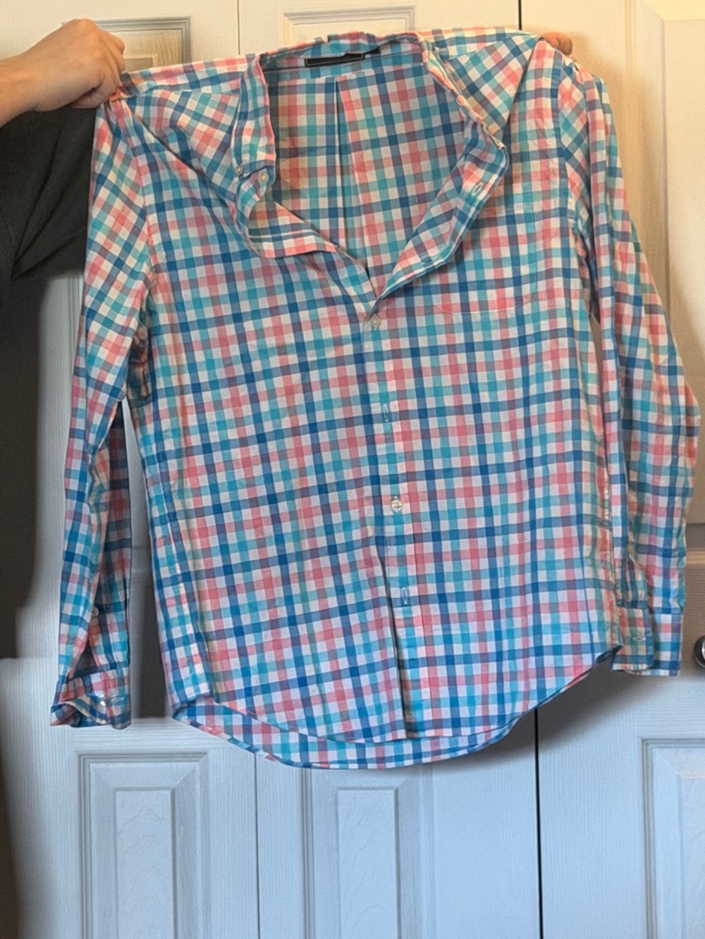 Vineyard Vines | Men’s Plaid Button-Up Shirt in Aqua, Pink & White